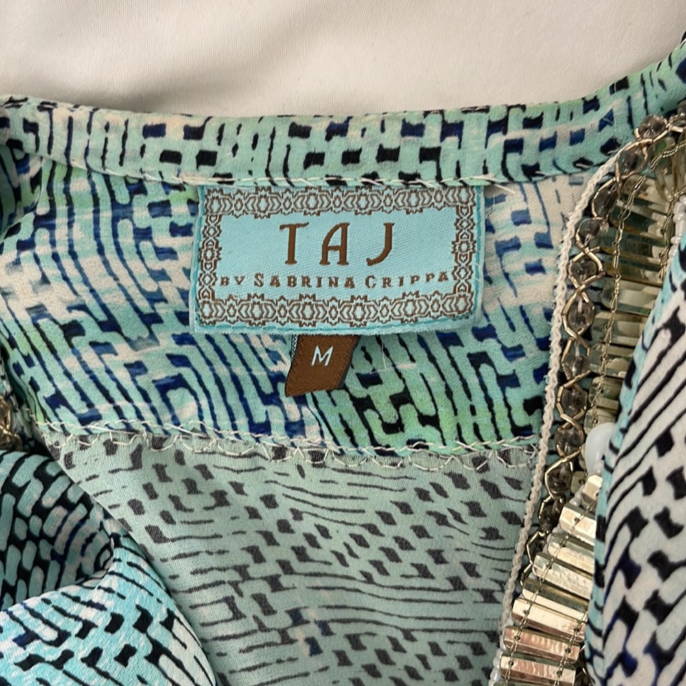 TAJ by Sabrina Crippa silk beaded tunic top - Picture 7 of 7
